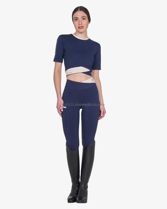 T-SHIRT DONNA EQUESTRO MOD. CROP TESSUTO TECNICO SS26 