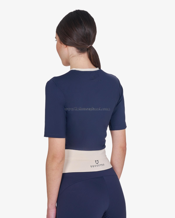 T-SHIRT DONNA EQUESTRO MOD. CROP TESSUTO TECNICO SS26 