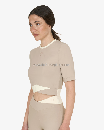 T-SHIRT DONNA EQUESTRO MOD. CROP TESSUTO TECNICO SS26 