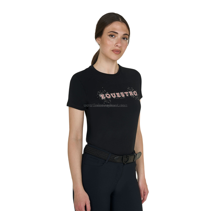 T-SHIRT DONNA EQUESTRO CON STRASS SS26 