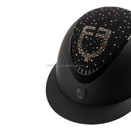 CAP EQUESTRO OPACO VISIERA LARGA CON STRASS 