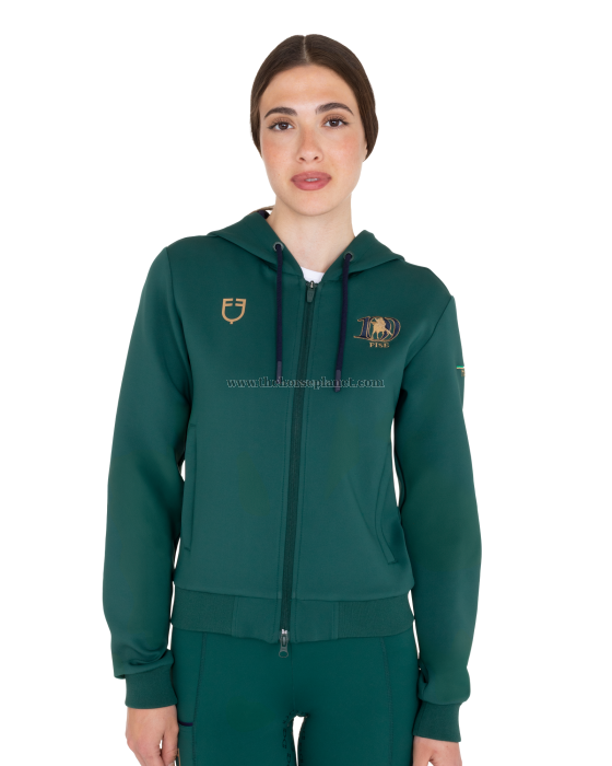 FELPA DONNA TECNICA CON CAPPUCCIO EQUESTRO X FISE 100