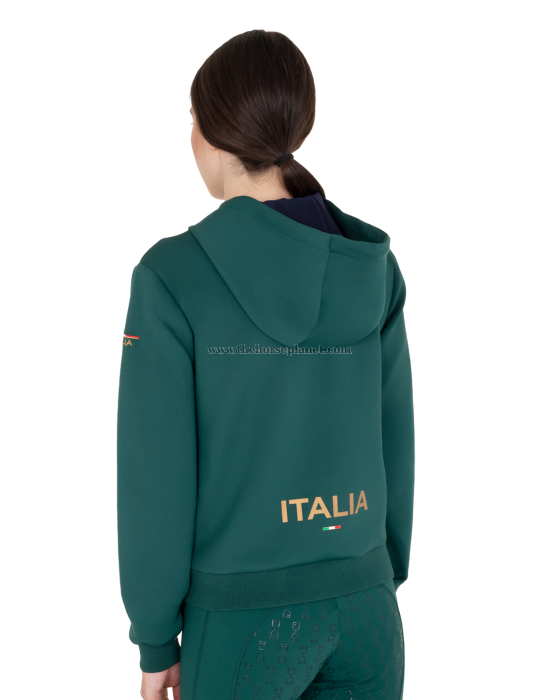 FELPA DONNA TECNICA CON CAPPUCCIO EQUESTRO X FISE 100