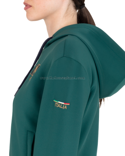 FELPA DONNA TECNICA CON CAPPUCCIO EQUESTRO X FISE 100
