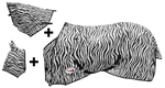 COPERTA A RETE SUPERIORE ZEBRA DESIGN CINGHIE INCROCIO E COPRI COLLO