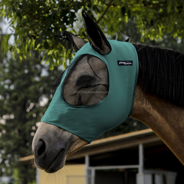 MASCHERA ANTI MOSCHE IN LYCRA E RETINA CON COPRIORECCHIE 