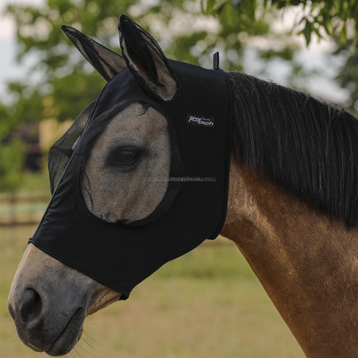 MASCHERA ANTI MOSCHE IN LYCRA E RETINA CON COPRIORECCHIE 