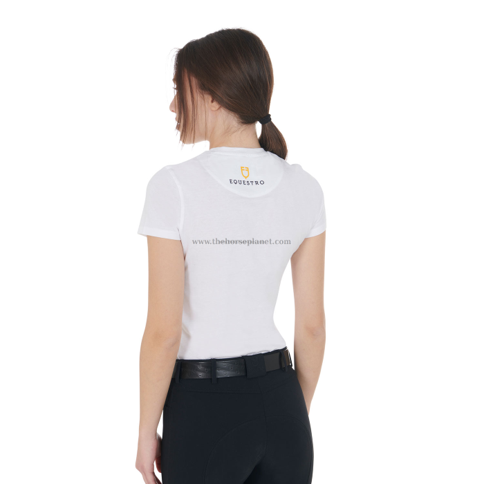 T-SHIRT DONNA EQUESTRO MOD. PINK DIAMOND LOGO