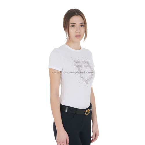 T-SHIRT DONNA EQUESTRO MOD. PINK DIAMOND LOGO