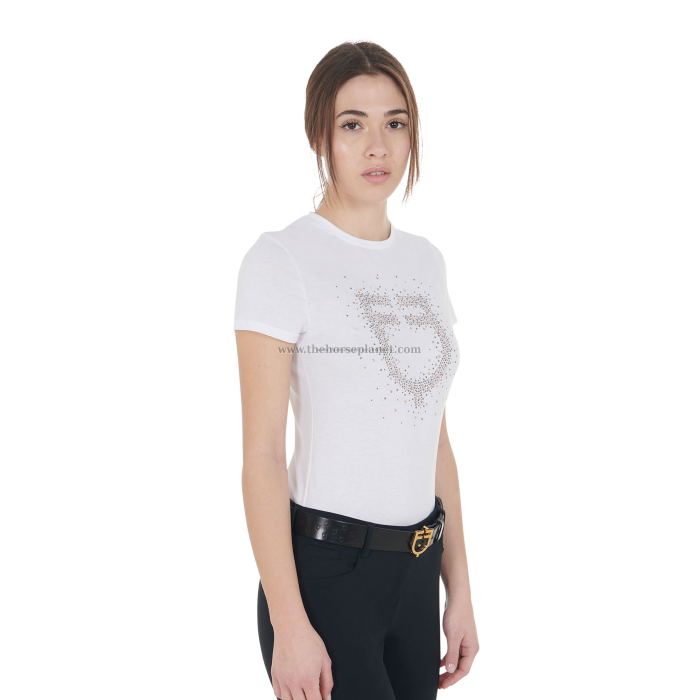 T-SHIRT DONNA EQUESTRO MOD. PINK DIAMOND LOGO