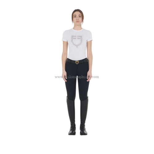T-SHIRT DONNA EQUESTRO MOD. PINK DIAMOND LOGO