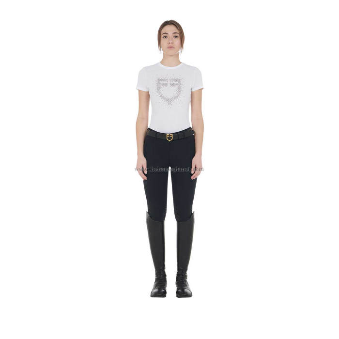 T-SHIRT DONNA EQUESTRO MOD. PINK DIAMOND LOGO