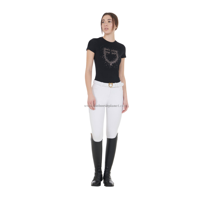 T-SHIRT DONNA EQUESTRO MOD. PINK DIAMOND LOGO