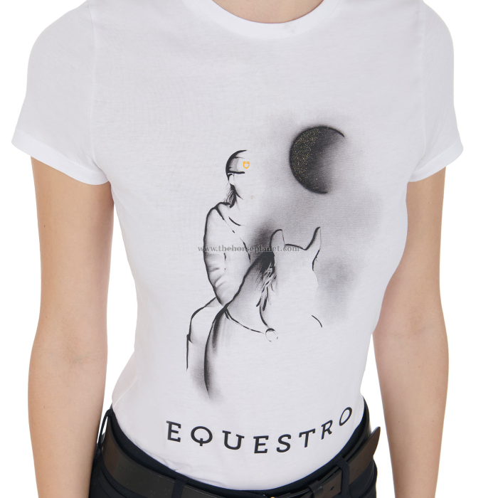 T-SHIRT DONNA EQUESTRO MOON RIDING COTTON