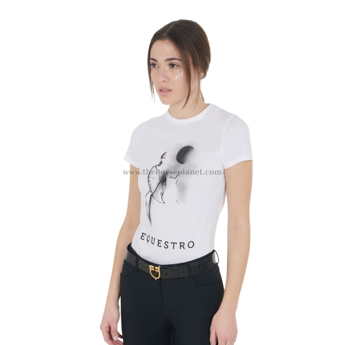 T-SHIRT DONNA EQUESTRO MOON RIDING COTTON