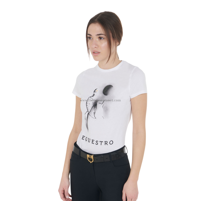 T-SHIRT DONNA EQUESTRO MOON RIDING COTTON