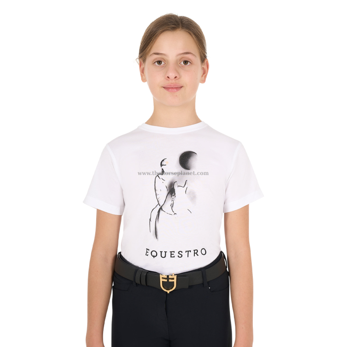 T-SHIRT GIRL  EQUESTRO  MOON RIDING COTTON 