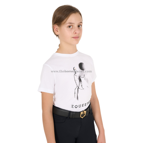 T-SHIRT GIRL  EQUESTRO  MOON RIDING COTTON 
